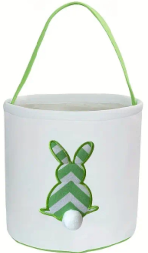 GREEN STRIPE BUNNY BAG